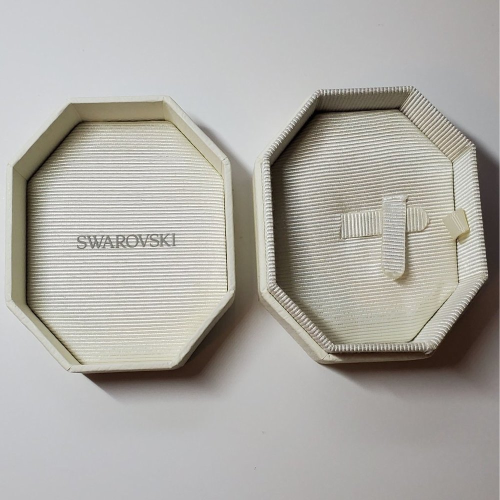 Swarovski Small White Octagon Earring Box